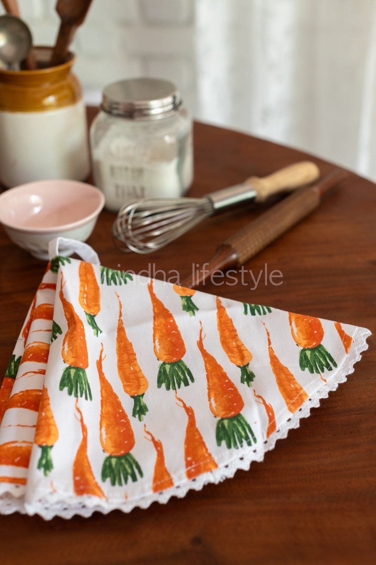 Printed cotton Kitchen towels-round tea towels/basket cover-Single unit