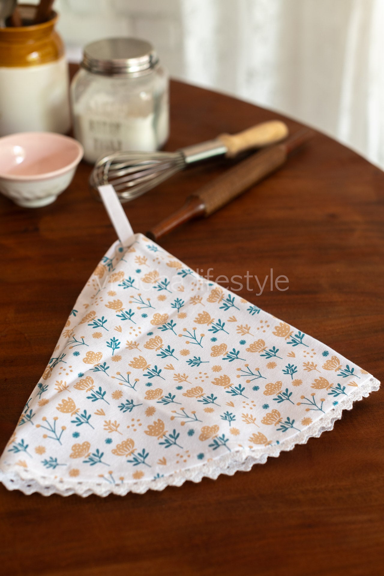 Printed cotton Kitchen towels-round tea towels/basket cover-Single unit