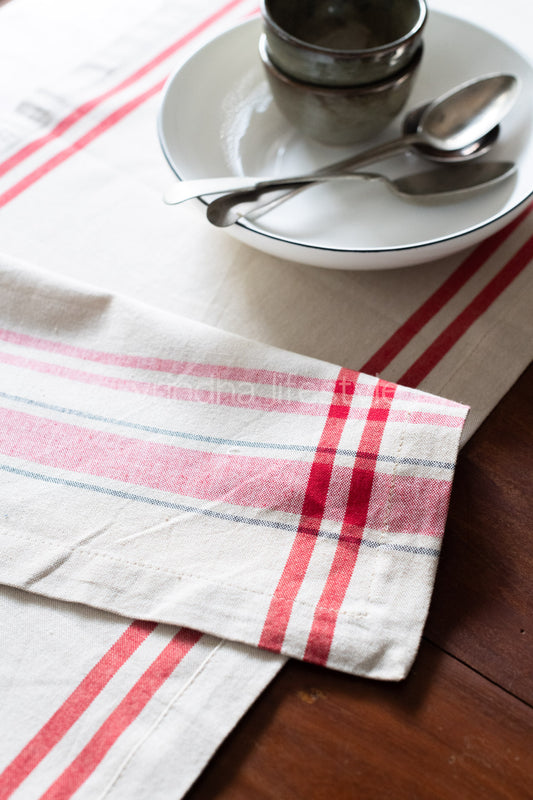 COTTON STRIPE TABLE RUNNER -13 x 108 inches