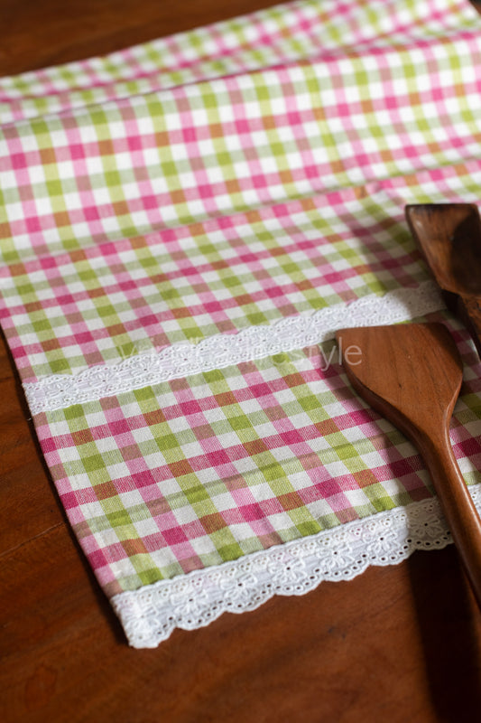 Fridge top cover-Cotton with lace detailing-customisable