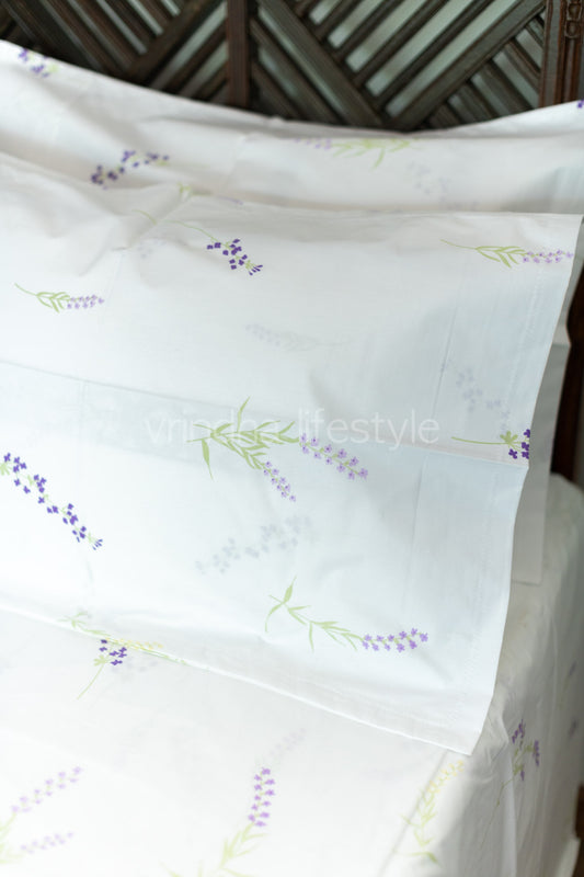 Printed percale cotton bedsheet -400 TC-Super King