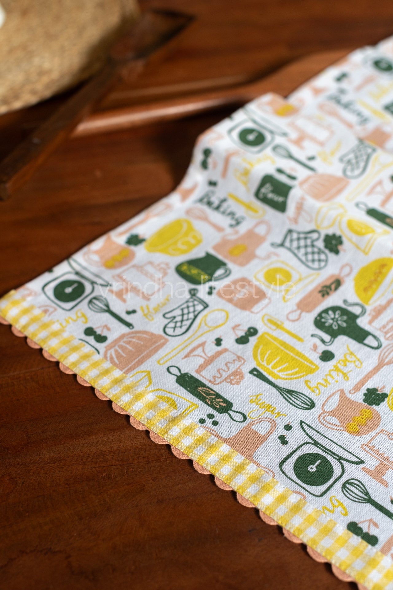 MICROWAVE OVEN TOP COVER-Cotton with lace detailing-customisable
