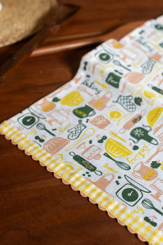 MICROWAVE OVEN TOP COVER-Cotton with lace detailing-customisable