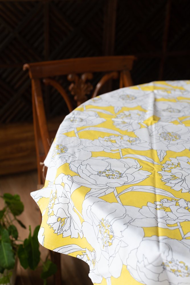 COTTON PRINTED TABLE CLOTH-70 inch Round-4 to 6 seater