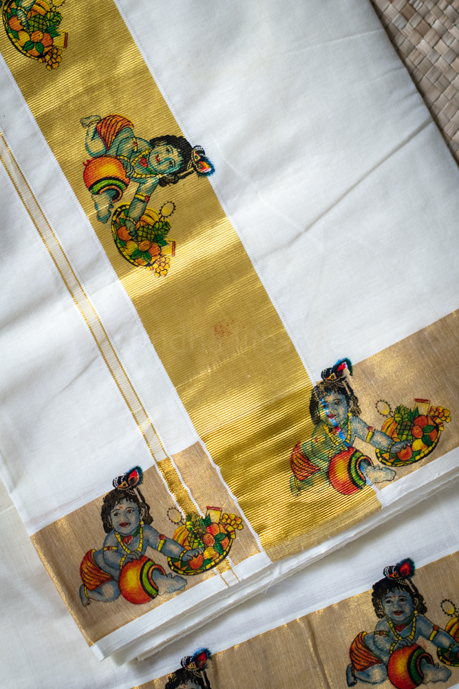 KERALA KASAVU SAREE-Printed