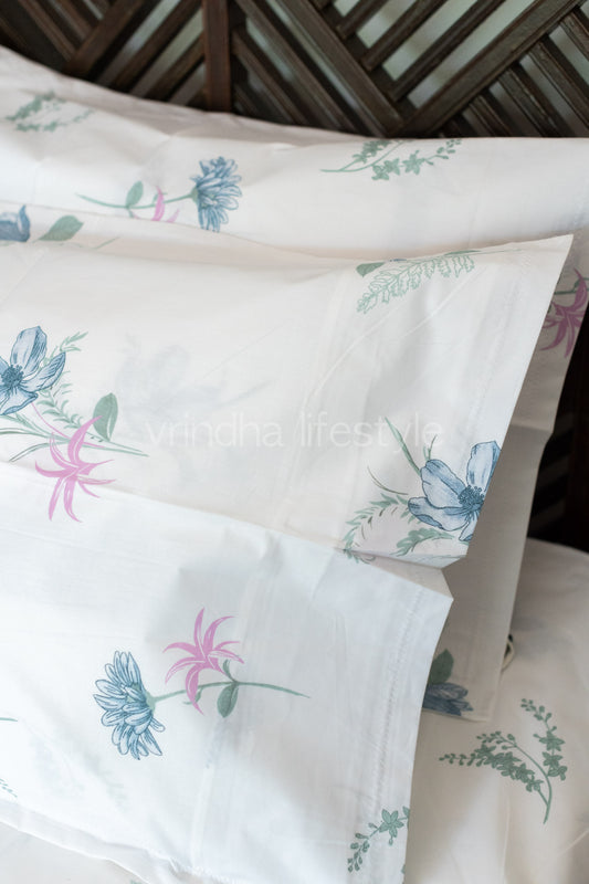 Printed percale cotton bedsheet -400 TC-Super King