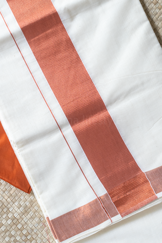 KERALA KASAVU SAREE-Copper