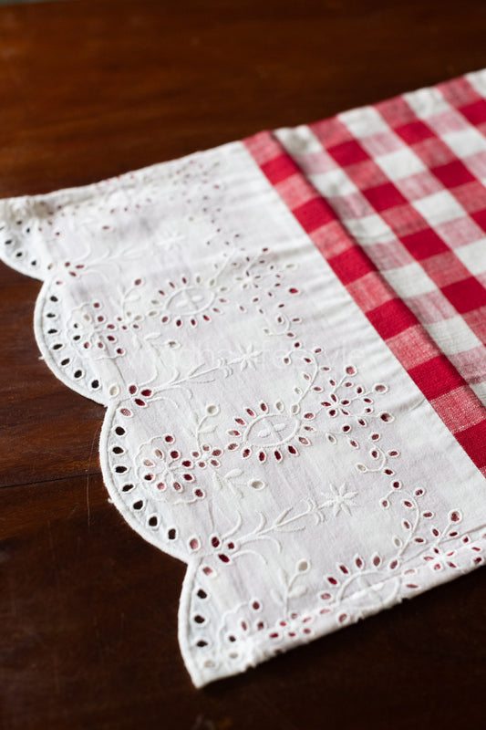 Cotton tray mat with  lace detailing--single unit- customisable