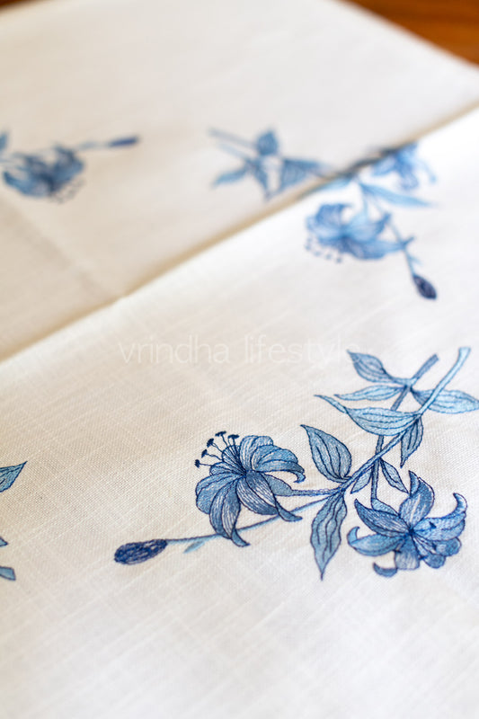 Coffee table cover with embroidery and lace detailing-25x25 inches-customisable