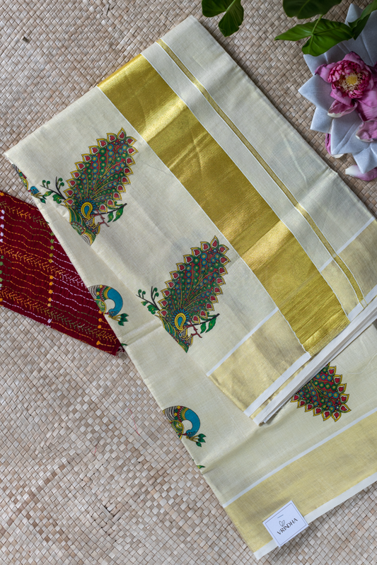 KERALA TISSUE SAREE-printed