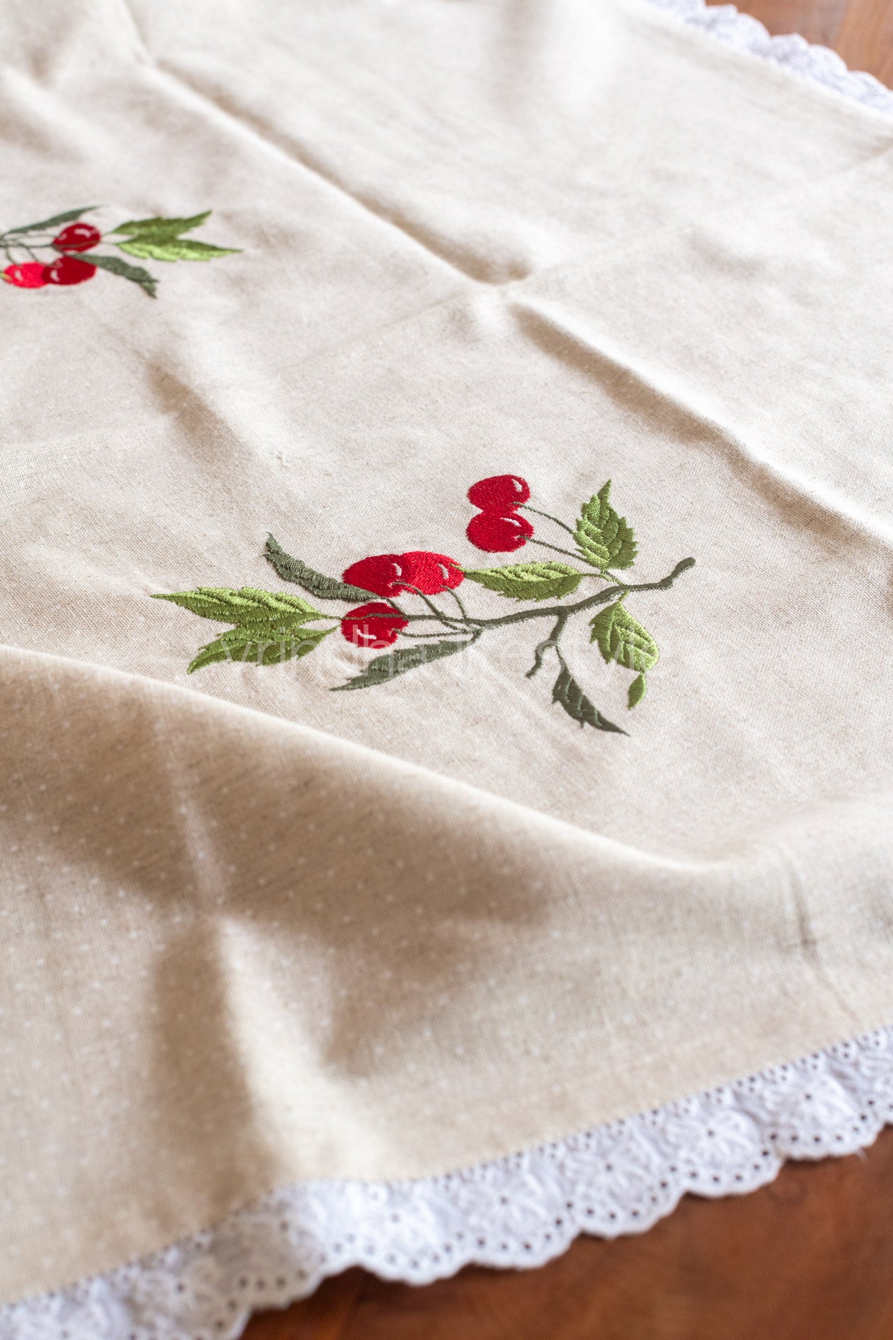 COTTON TABLE CLOTH with embroidery -Square -coffee table cover-customisable
