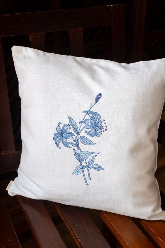 Cotton cushion cover with embroidery -Single unit- 16x16 inches-customisable