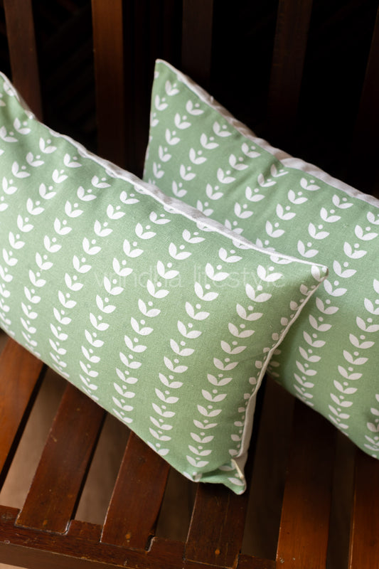 Cotton printed  pre-filled cushion-12x18 inches