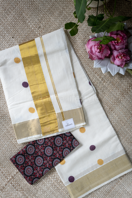 KERALA KASAVU SAREE-printed