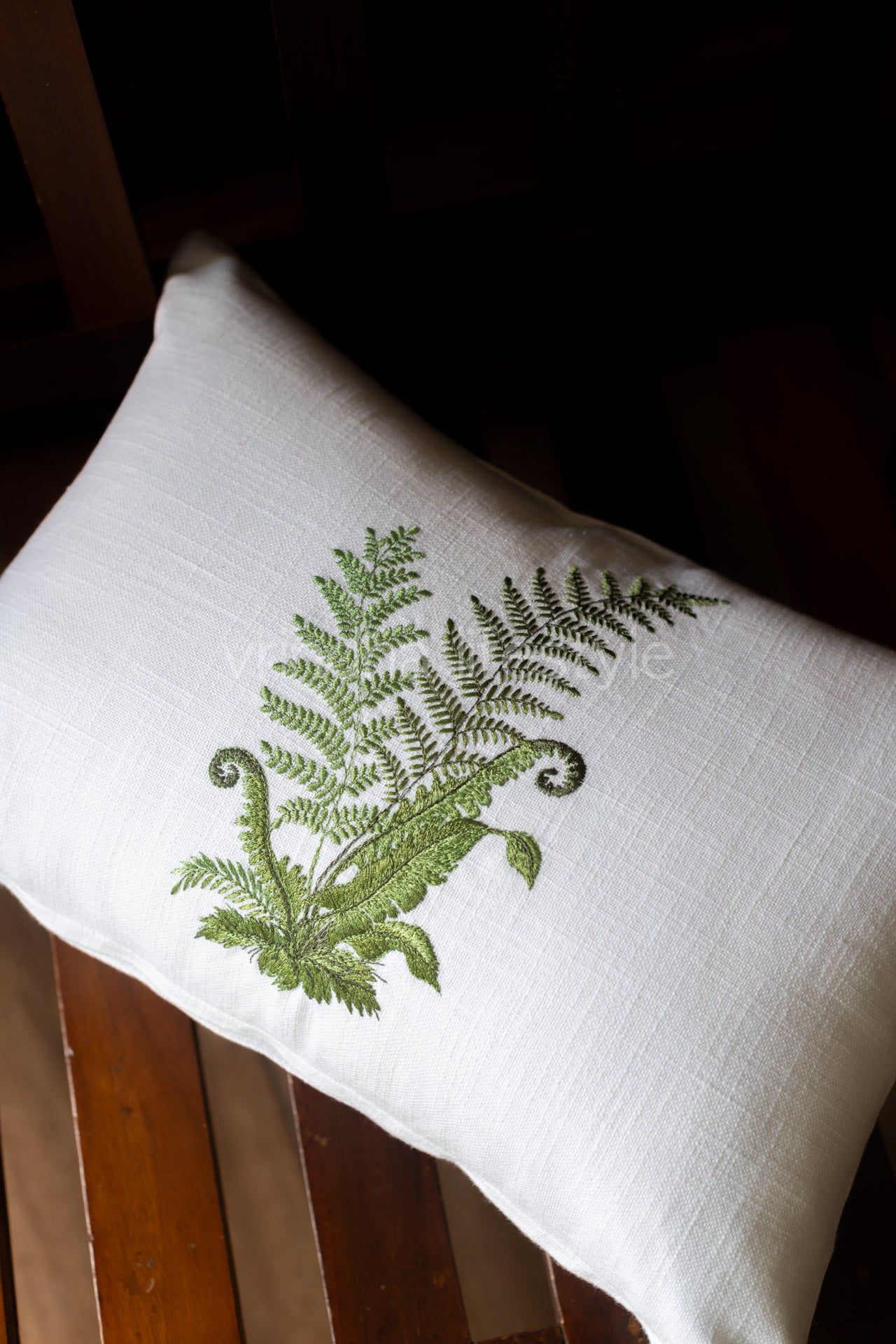 Cotton pre-filled cushion cover with embroidery  -12x18 inches-single unit