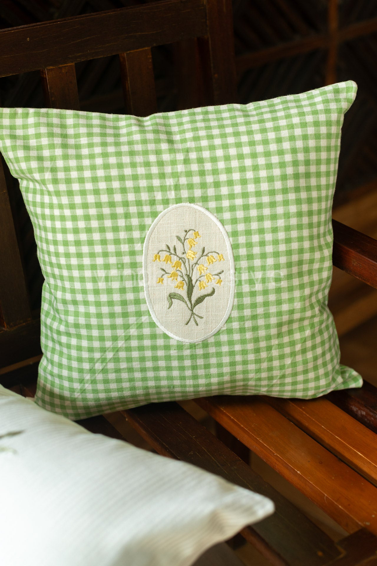 Cotton cushion cover with embroidery and lace detailing -Single unit- 16x16 inches( Customisable)