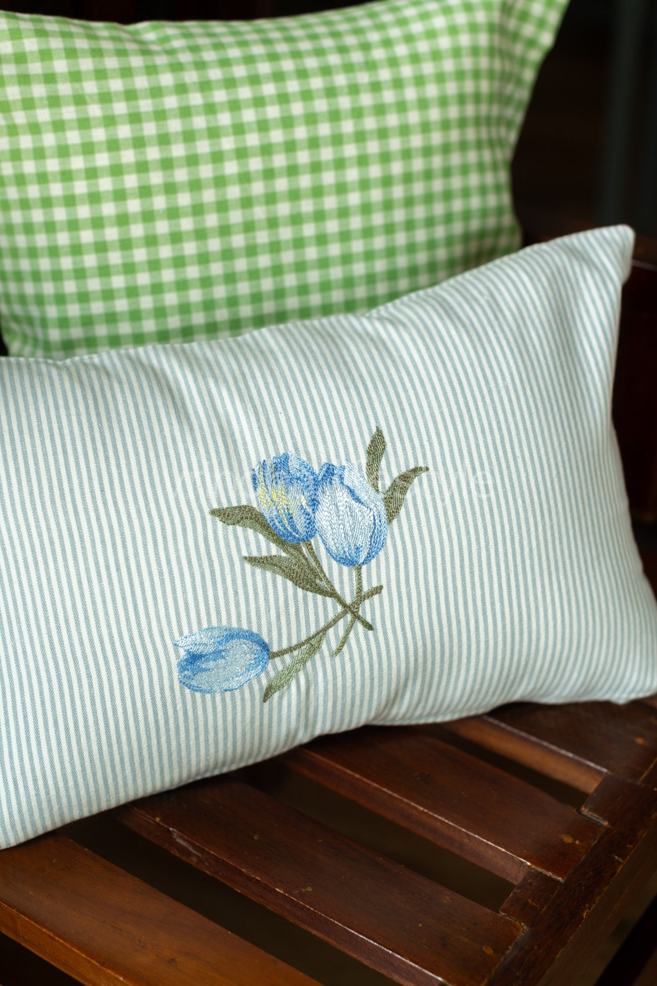 Cotton pre-filled cushion cover with embroidery  -12x18 inches-single unit