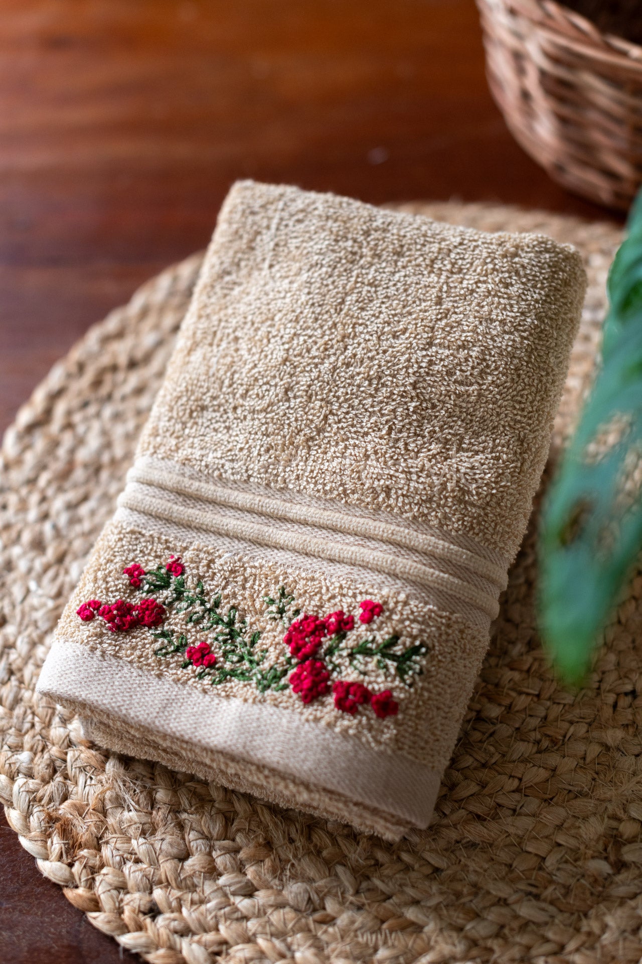 SOFT HAND TOWEL with hand embroidery -16x24 inches( single unit)