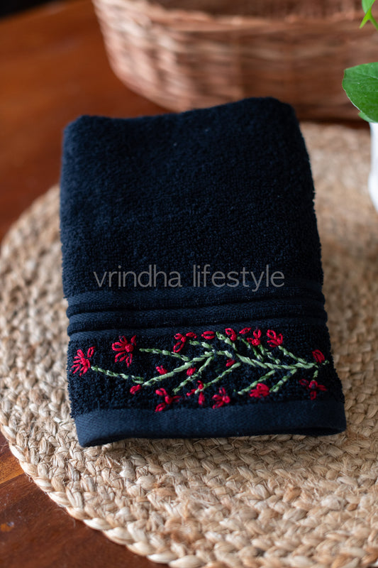 SOFT HAND TOWEL with hand embroidery -16x24 inches( single unit)