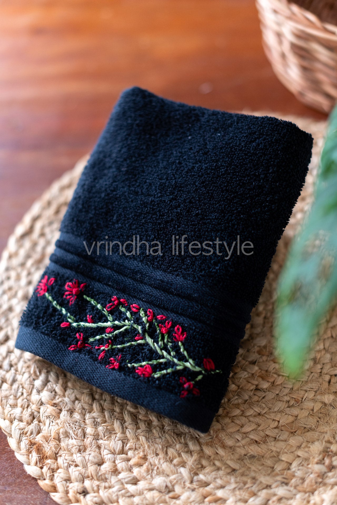 SOFT HAND TOWEL with hand embroidery -16x24 inches( single unit)