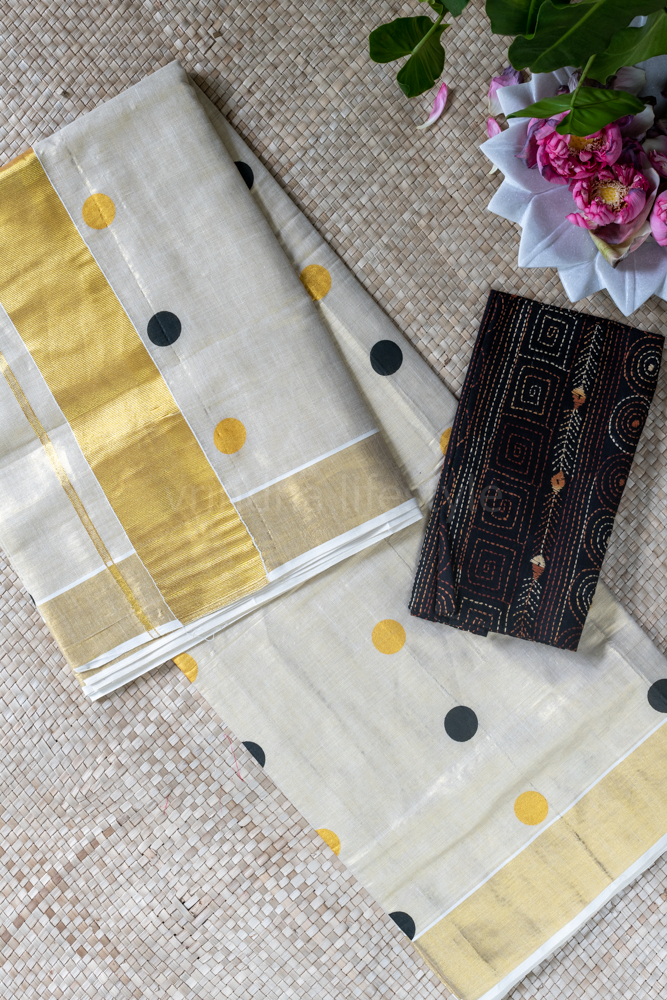 KERALA KASAVU SAREE-printed