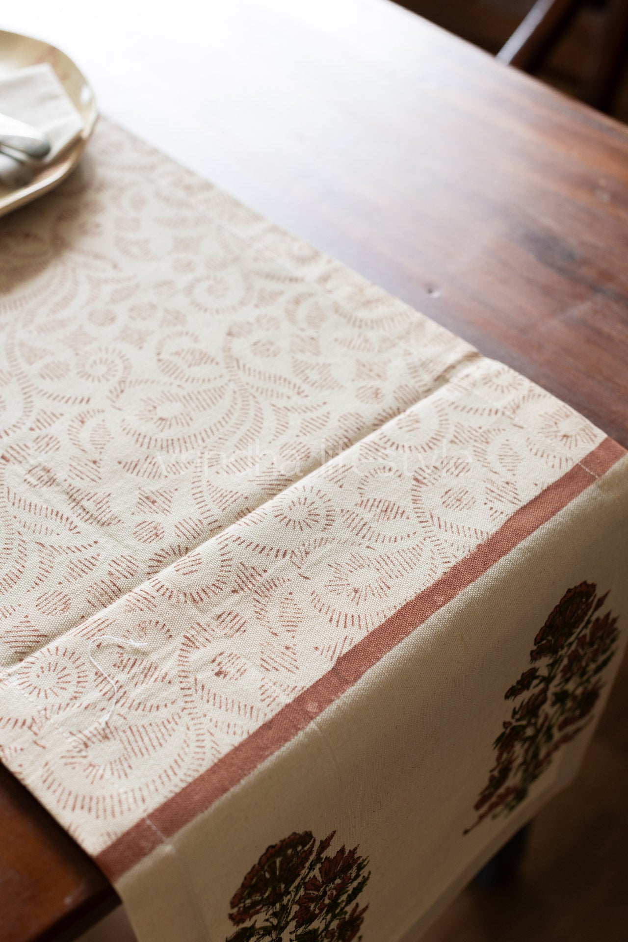 HAND BLOCK PRINTED TABLE RUNNER(12.5 x 59 inches)