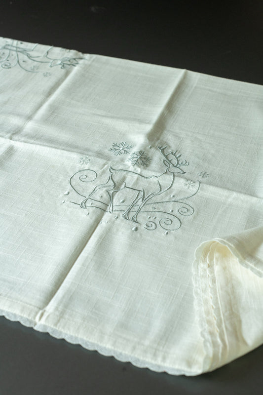 Cotton table cloth with  embroidery -44x44 inches-customisable