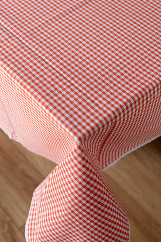 Cotton woven table cloth with lace detailing -4/6/8/10/12  seater/coffee table -customisable
