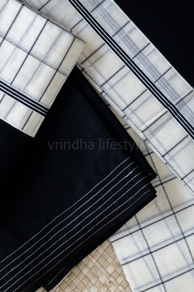 KERALA SET MUNDU-black checks