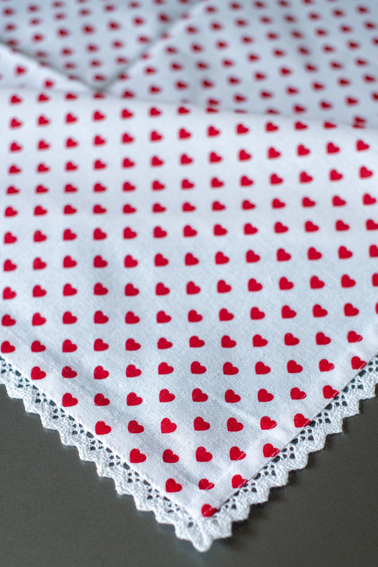 Table cloth with cotton lace detailing -square-4 seater