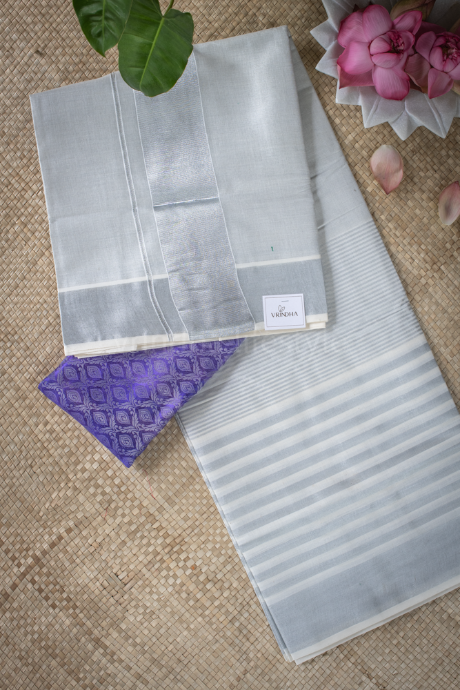 Kerala Cotton Tissue Saree with Tepchi Kota Border Patch Work and Tepc –  www.soosi.co.in