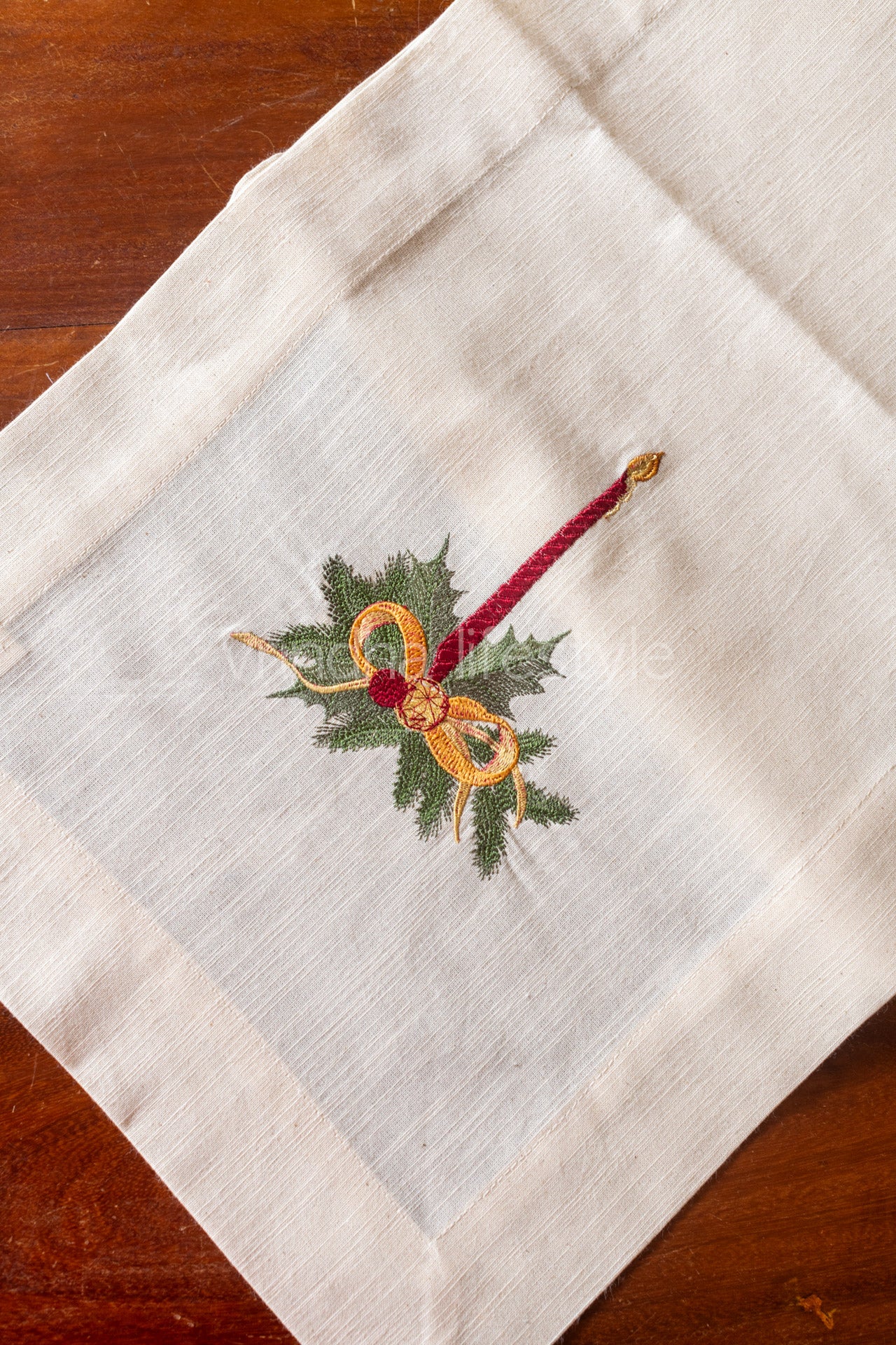 Cotton table runner with embroidery- 13.5x56 inches- customisable