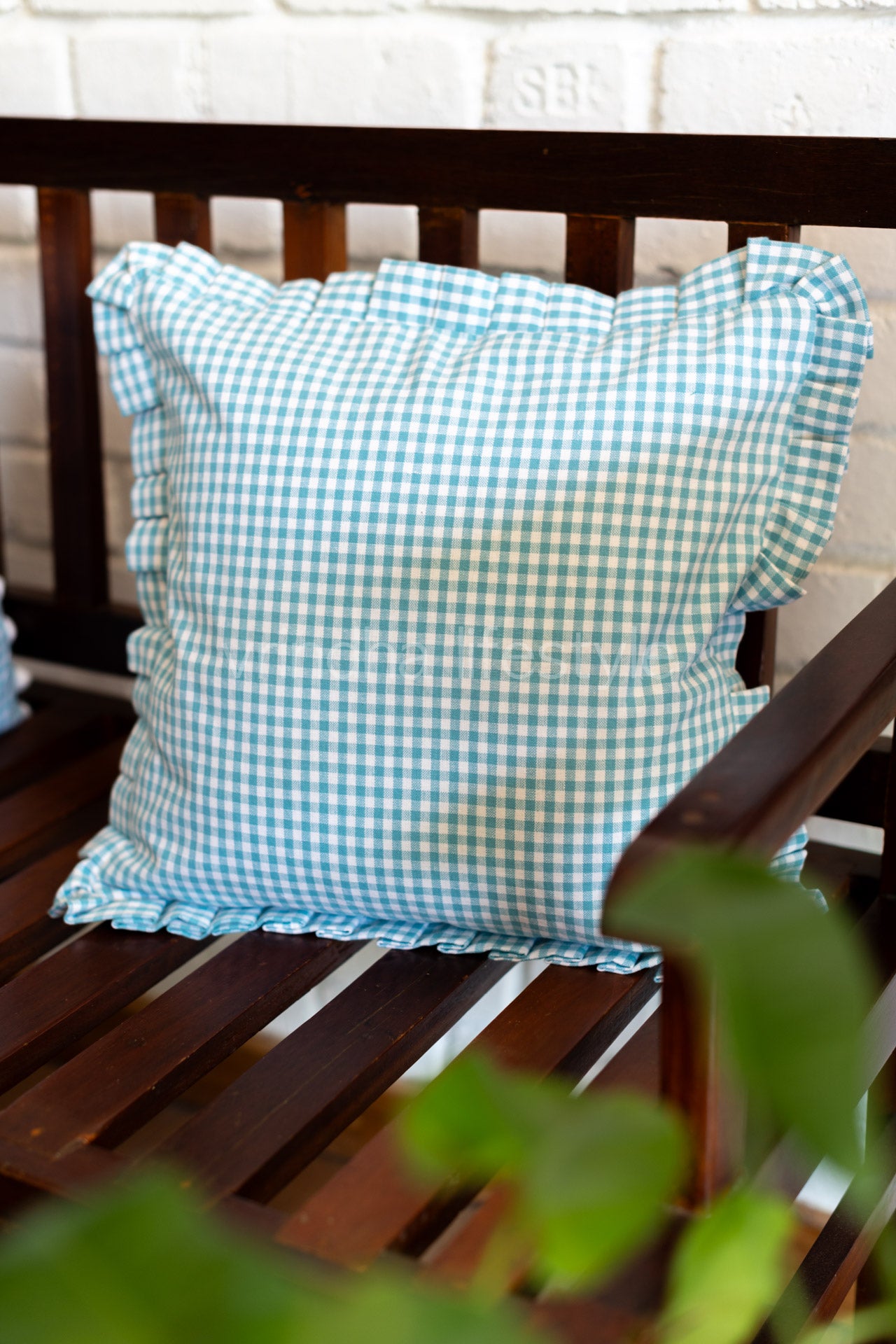 GINGHAM CHECKS -CUSHION COVERS with frill-Single Unit-Customisable