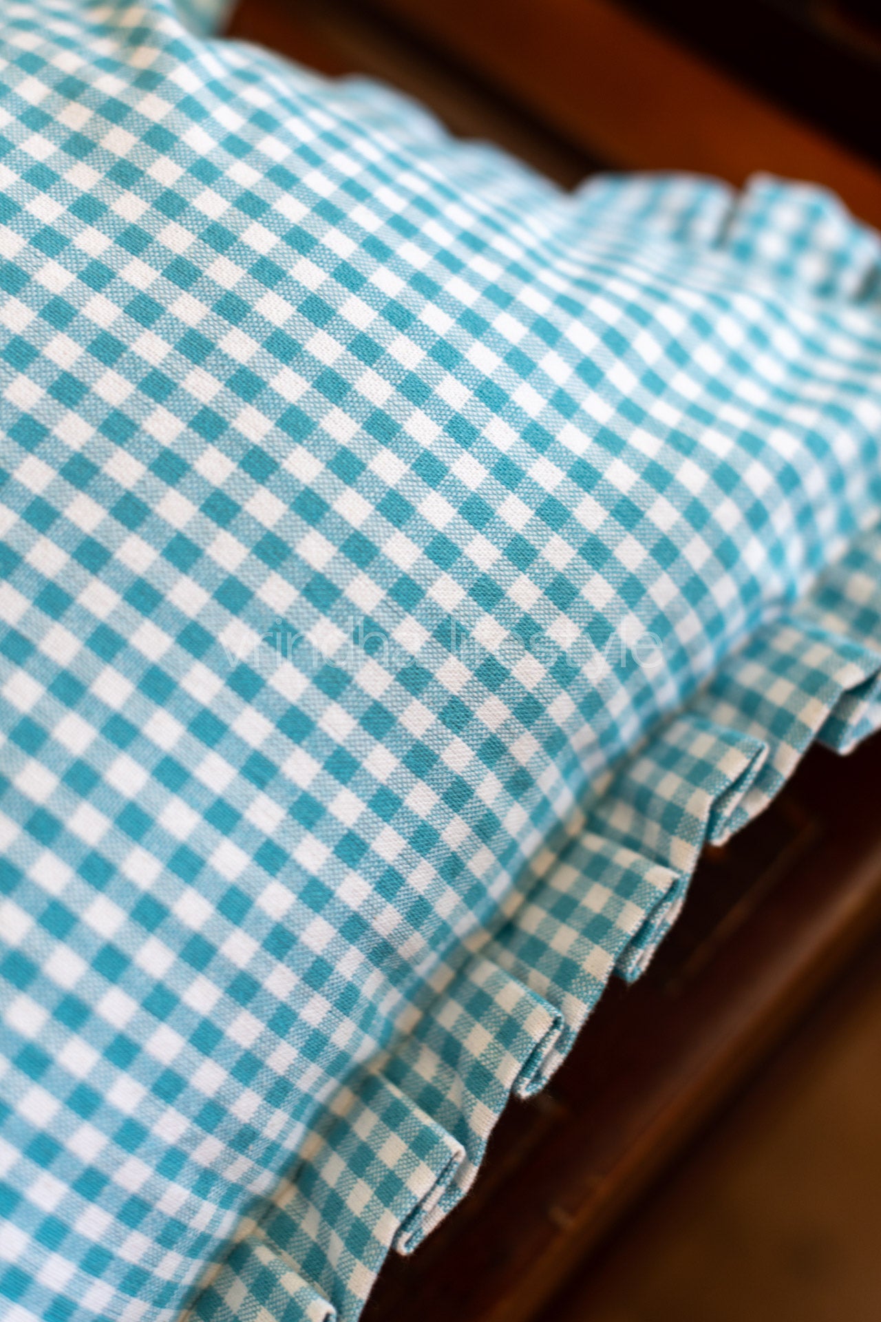 GINGHAM CHECKS -CUSHION COVERS with frill-Single Unit-Customisable