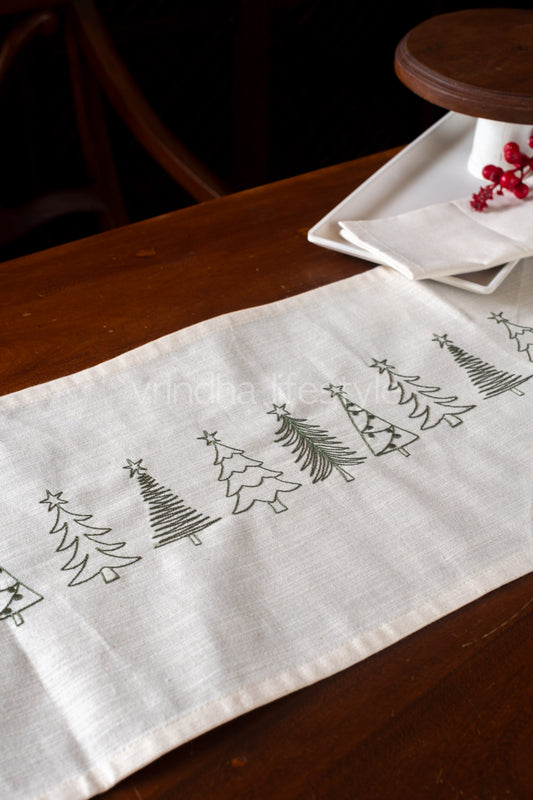 Cotton table runner with embroidery- 13x52 inches-customisable