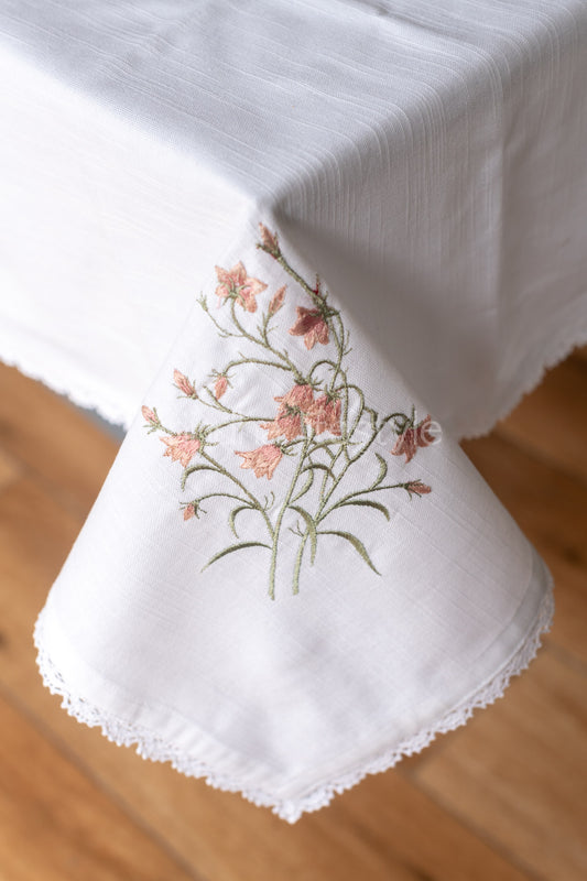 COTTON TABLE CLOTH with embroidery -Square -coffee table cover-customisable