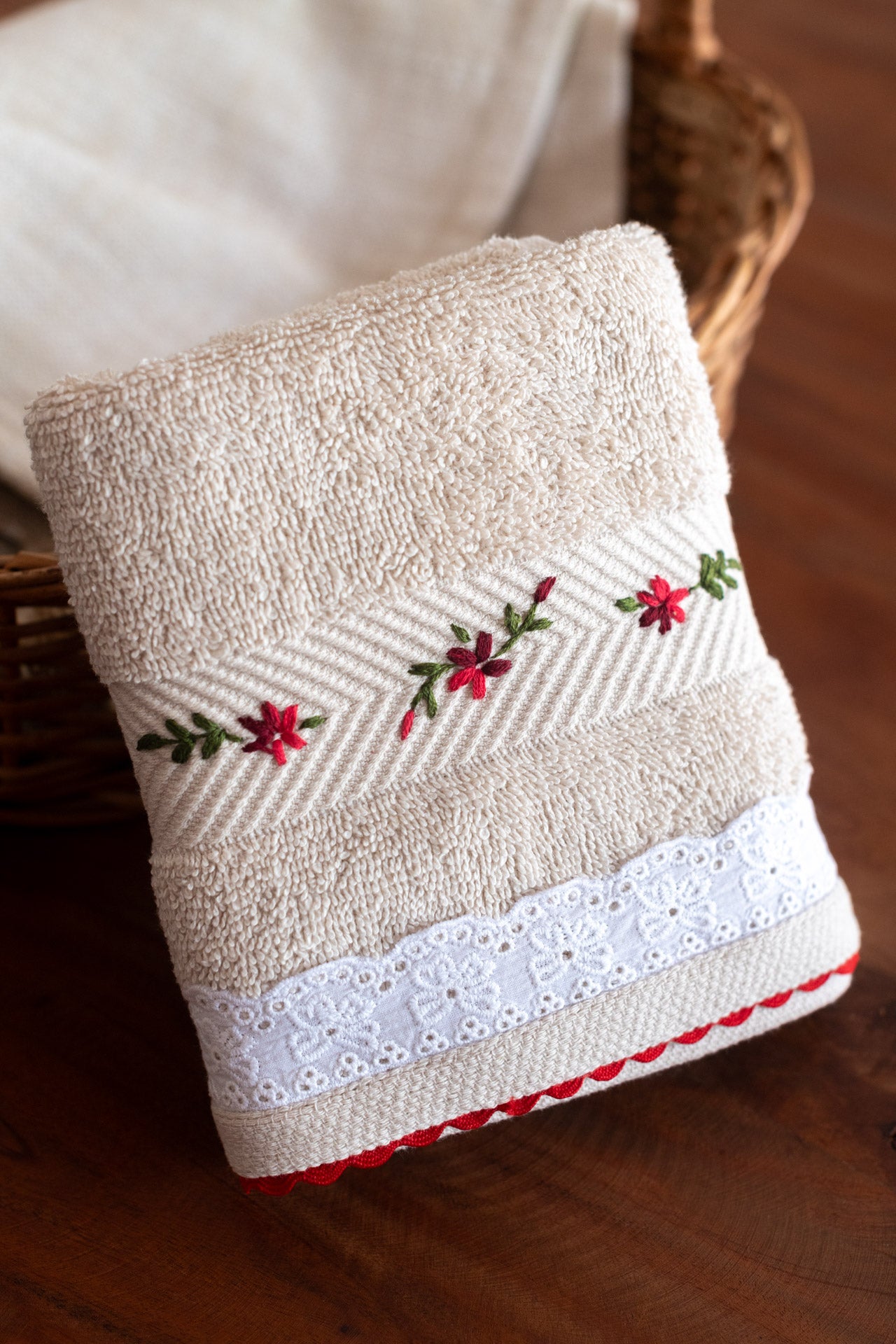 SOFT HAND TOWEL with hand embroidery -16x24 inches(single unit)