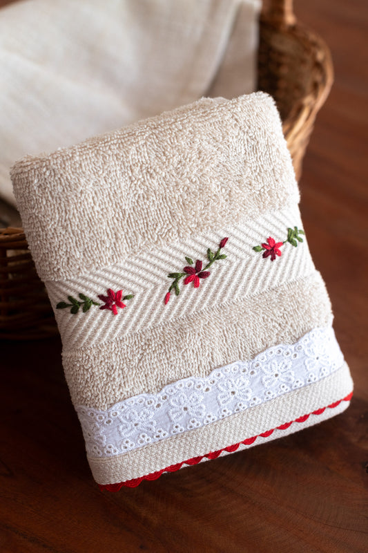 SOFT HAND TOWEL with hand embroidery -16x24 inches(single unit)