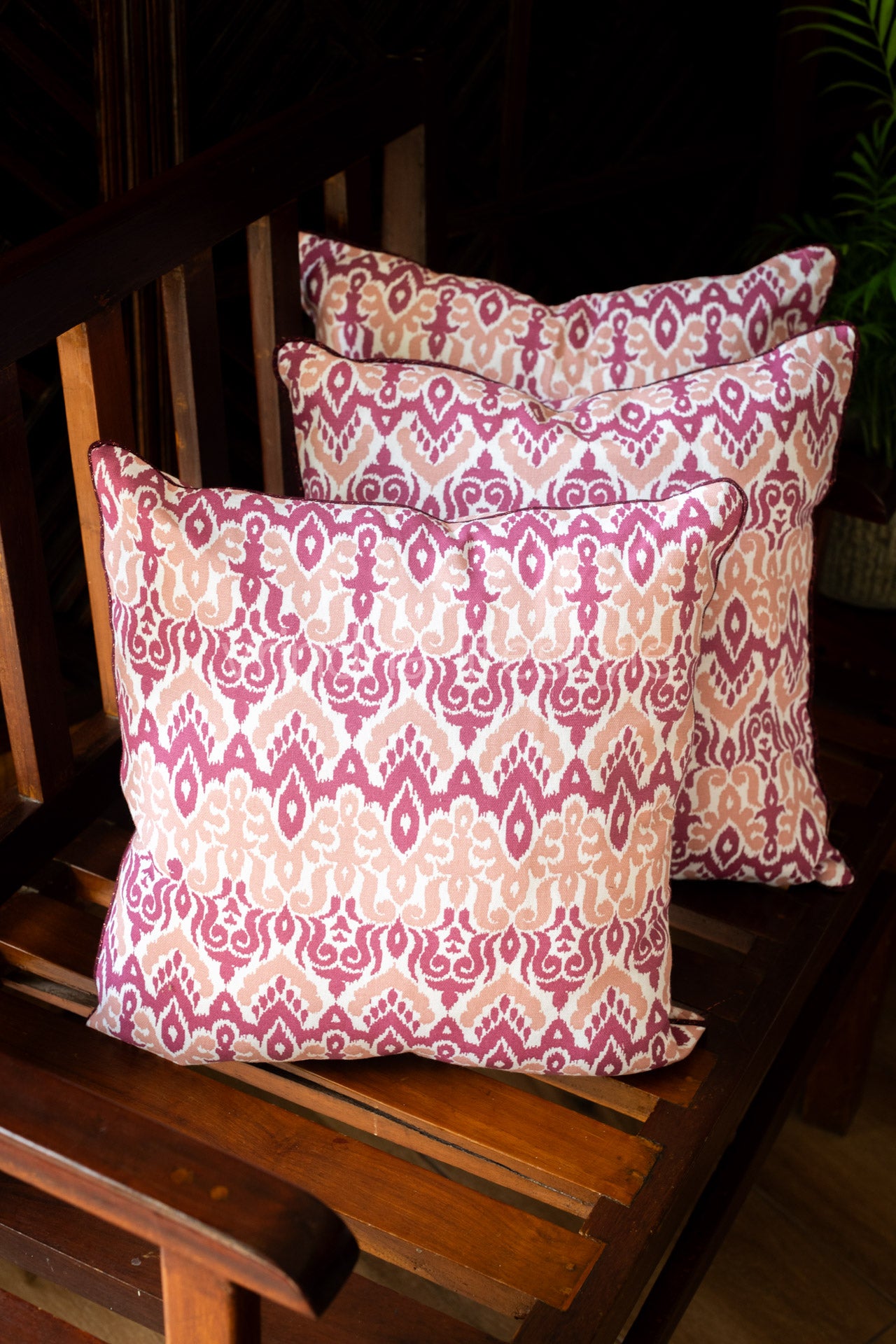 Printed cotton cushion cover with piping -Single unit- 16x16 inches
