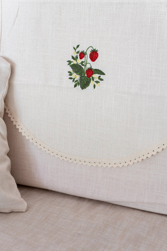 SOFA BACK COVER-with embroidery and lace detailing -Set of 5