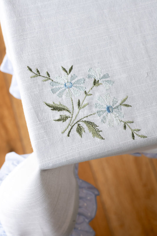 TABLE CLOTH with embroidery -Square -coffee table cover-customisable