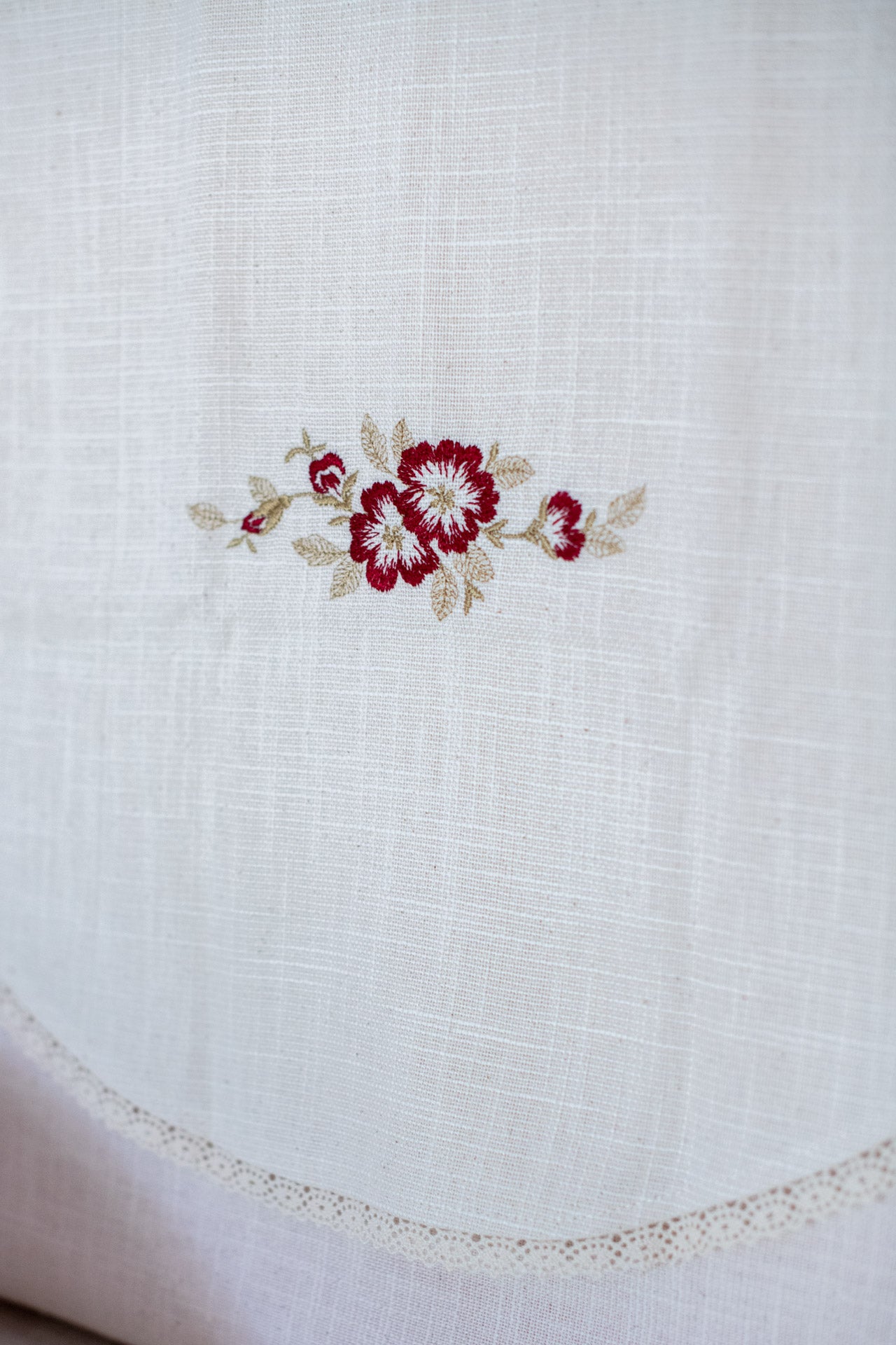 SOFA BACK COVER-with embroidery and lace detailing -Set of 5