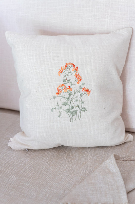 Cotton cushion cover with embroidery -Single unit- 16x16 inches