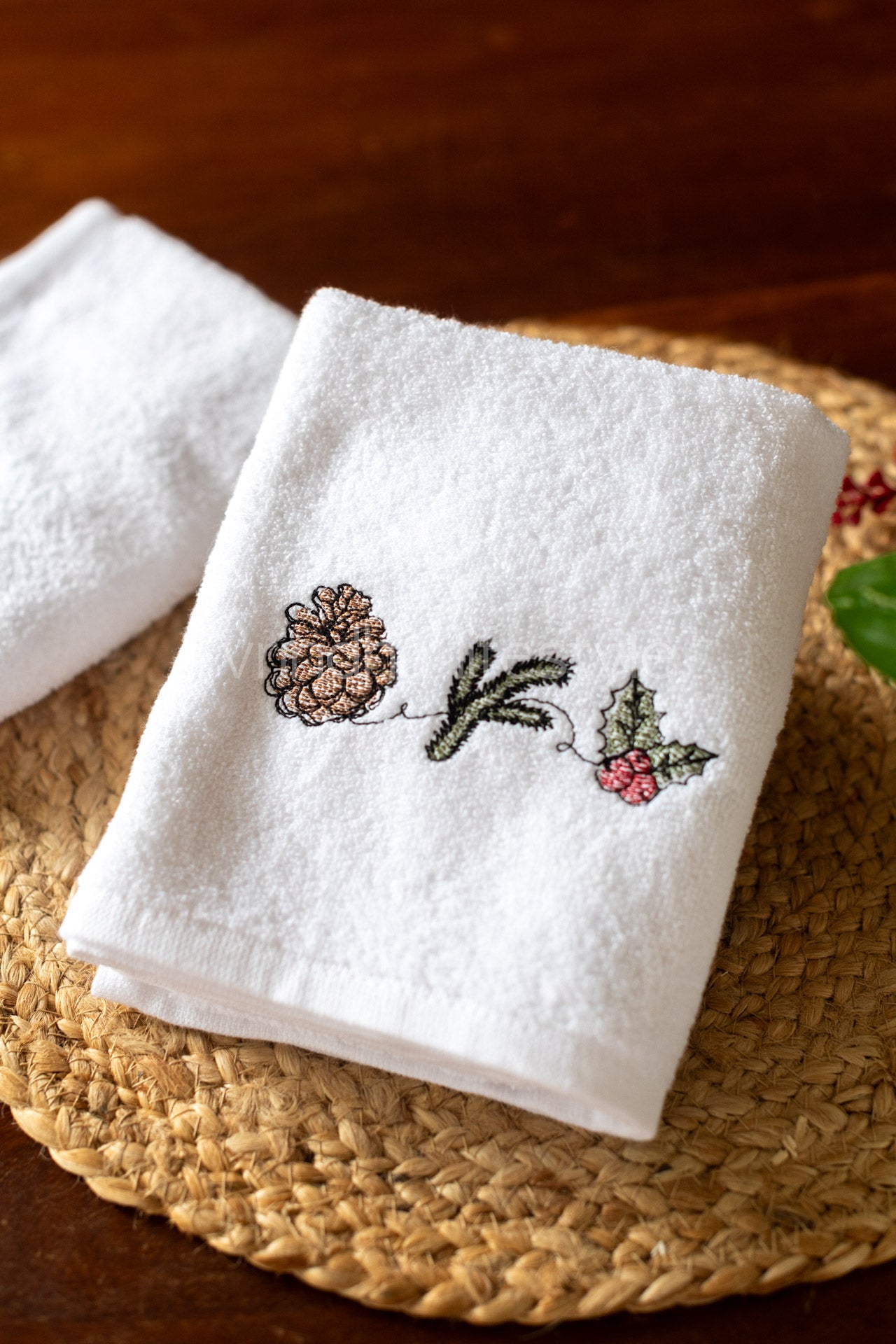 One side terry towels with embroidery -17x28 inches( single unit)