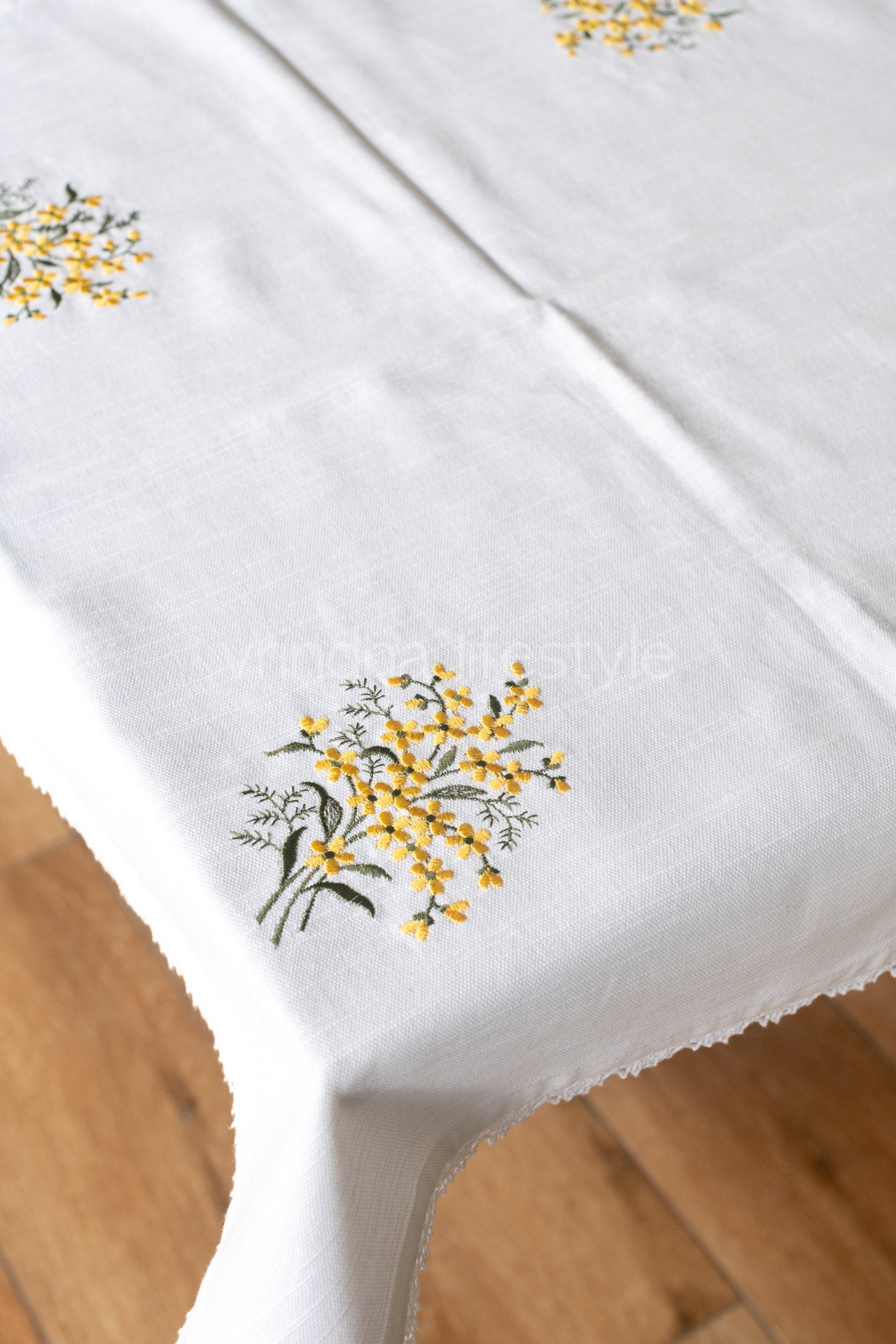 COTTON TABLE CLOTH with embroidery -Square -coffee table cover-customisable