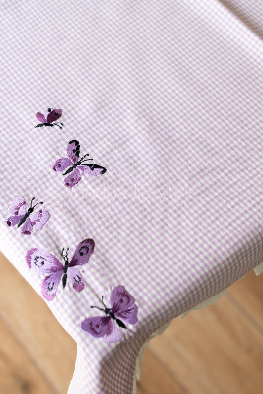 TABLE CLOTH with embroidery -Square -coffee table cover-customisable