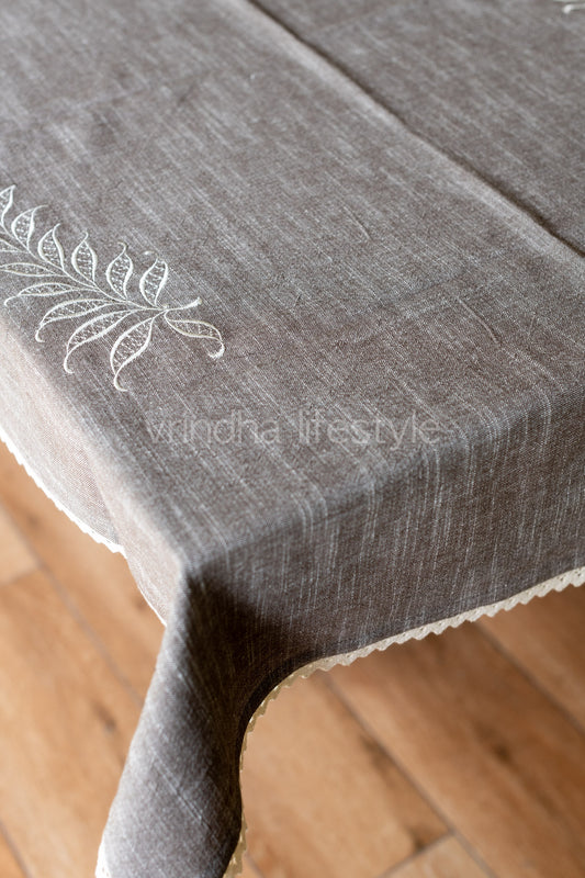 COTTON TABLE CLOTH with embroidery -Square -coffee table cover-customisable