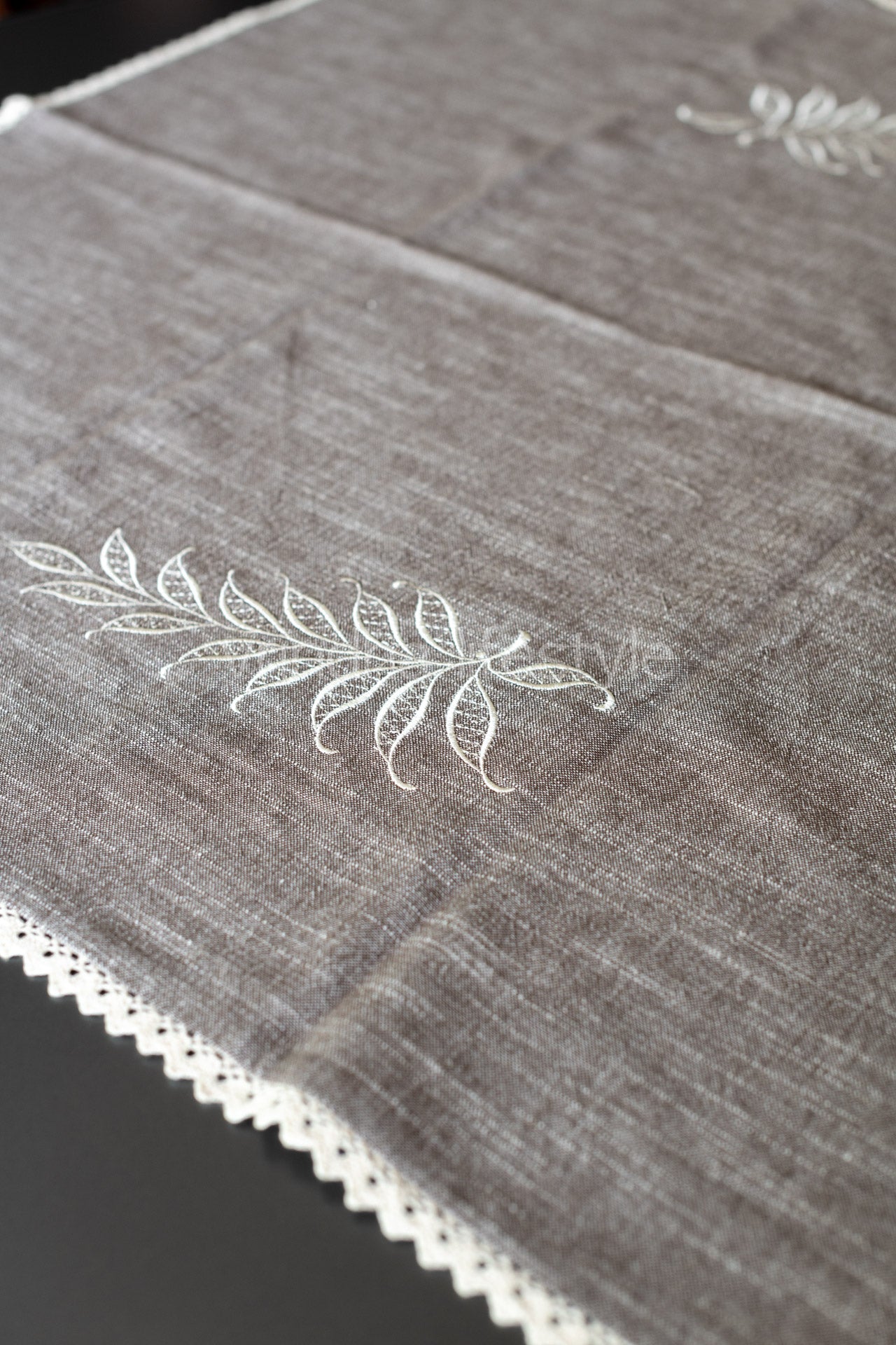 COTTON TABLE CLOTH with embroidery -Square -coffee table cover-customisable