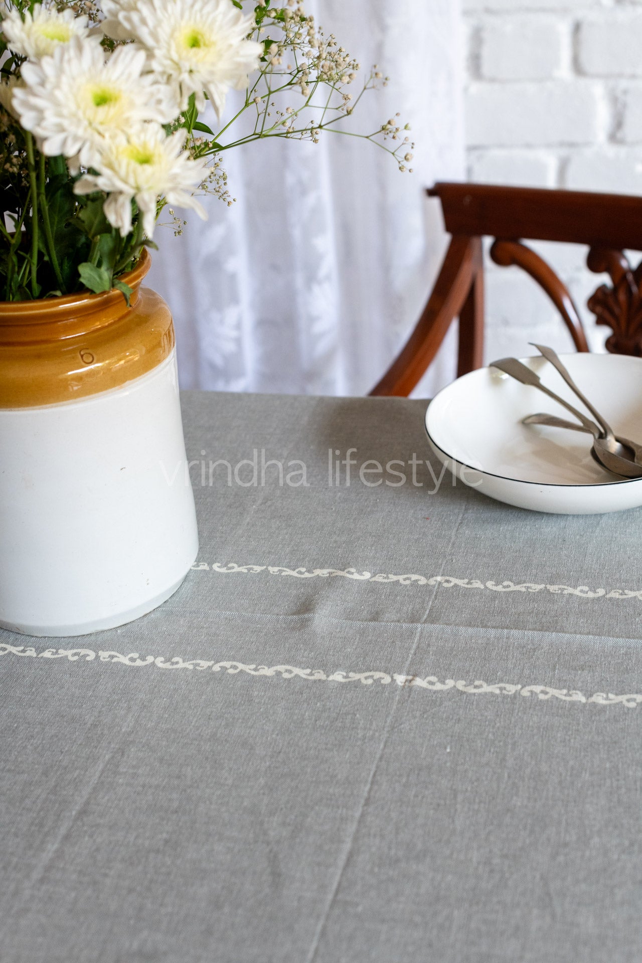 PRINTED COTTON TABLE CLOTH -6 seater