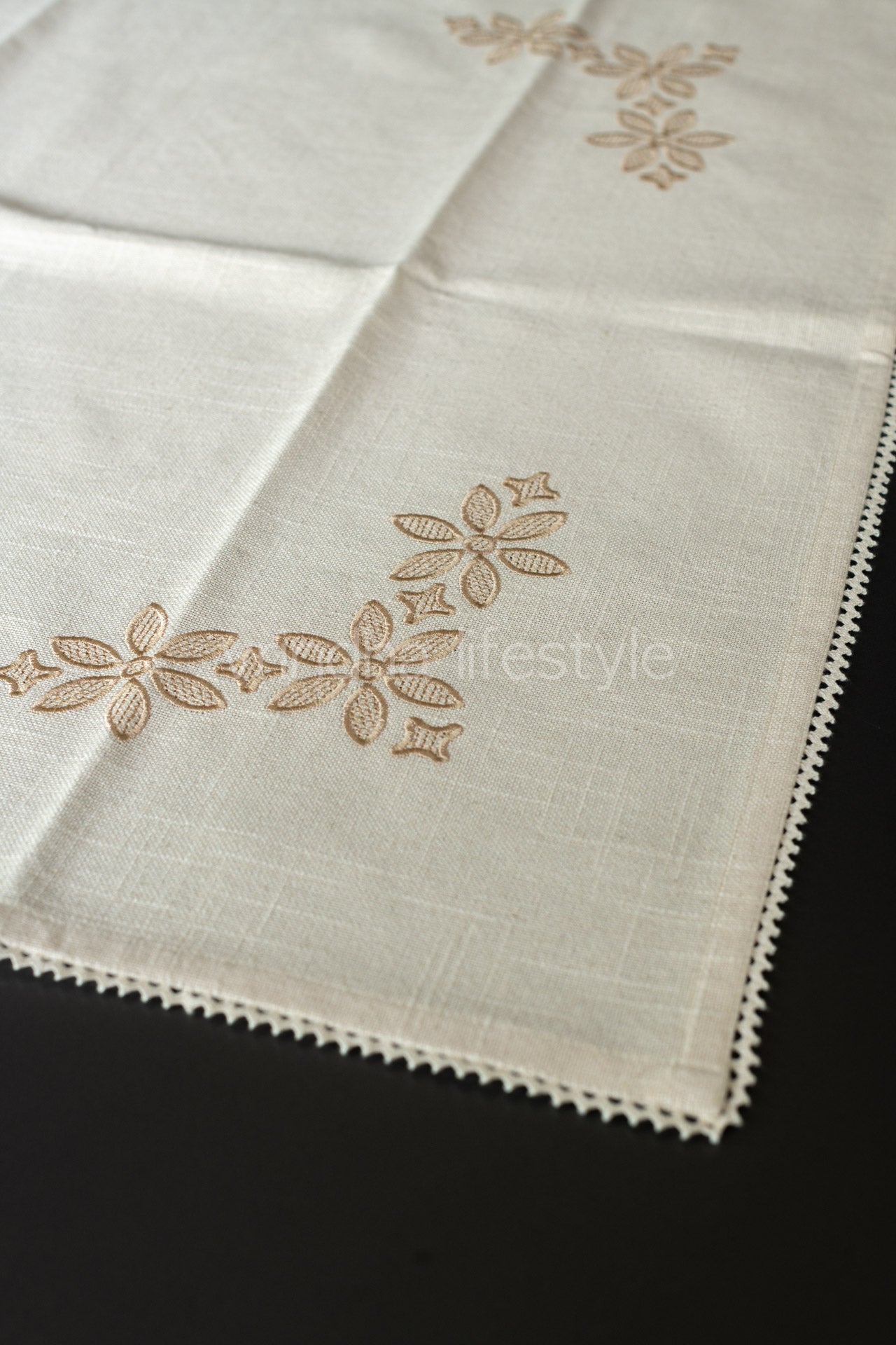 COTTON TABLE CLOTH with embroidery -Square -coffee table cover-customisable